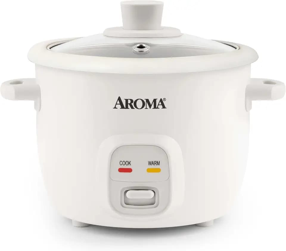 Aroma Housewares 4-Cups (Cooked) / 1Qt. Rice & Grain Cooker (ARC-302NG), White