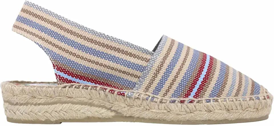 Espadrilles mit niedrigem Keilabsatz und gestreiftem Design (handgefertigt in Spanien)