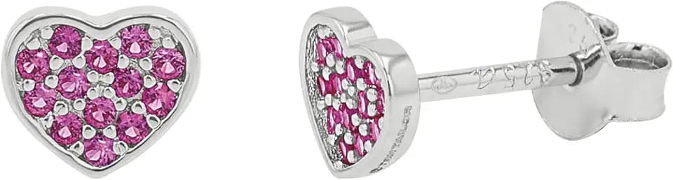 TOM TAILOR - Mädchen Ohrringe 925 Silber - mit Zirkonia Stein - Herz Ohrstecker