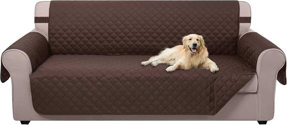 U-NICE HOME Reversible Sofa Cover Couch Cover for Dogs, Chocolate