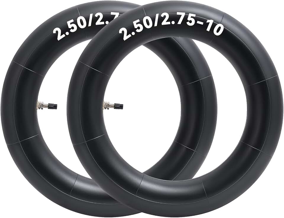 Thickned 40% 2.50/2.75-10 Inner Tube, Heavy Duty 2.50-10 2.75-10 Dirt Bike Tube with TR4 Straight Valve Stem, Compatible with Honda Crf50/Xr50, Razor MX650/MX500, Suzuki DRZ70/JR50, Yamaha PW50 2Pcs