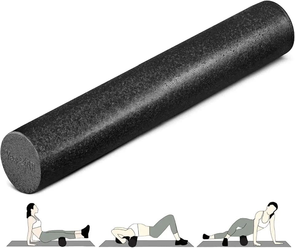 Yes4All Foam Roller, EPP High-Density Material, High Firmness Level, Back Roller for Athlete & Professional, Suitable for Full Body Massage, Yoga & Pilates, Black, 36 Inch