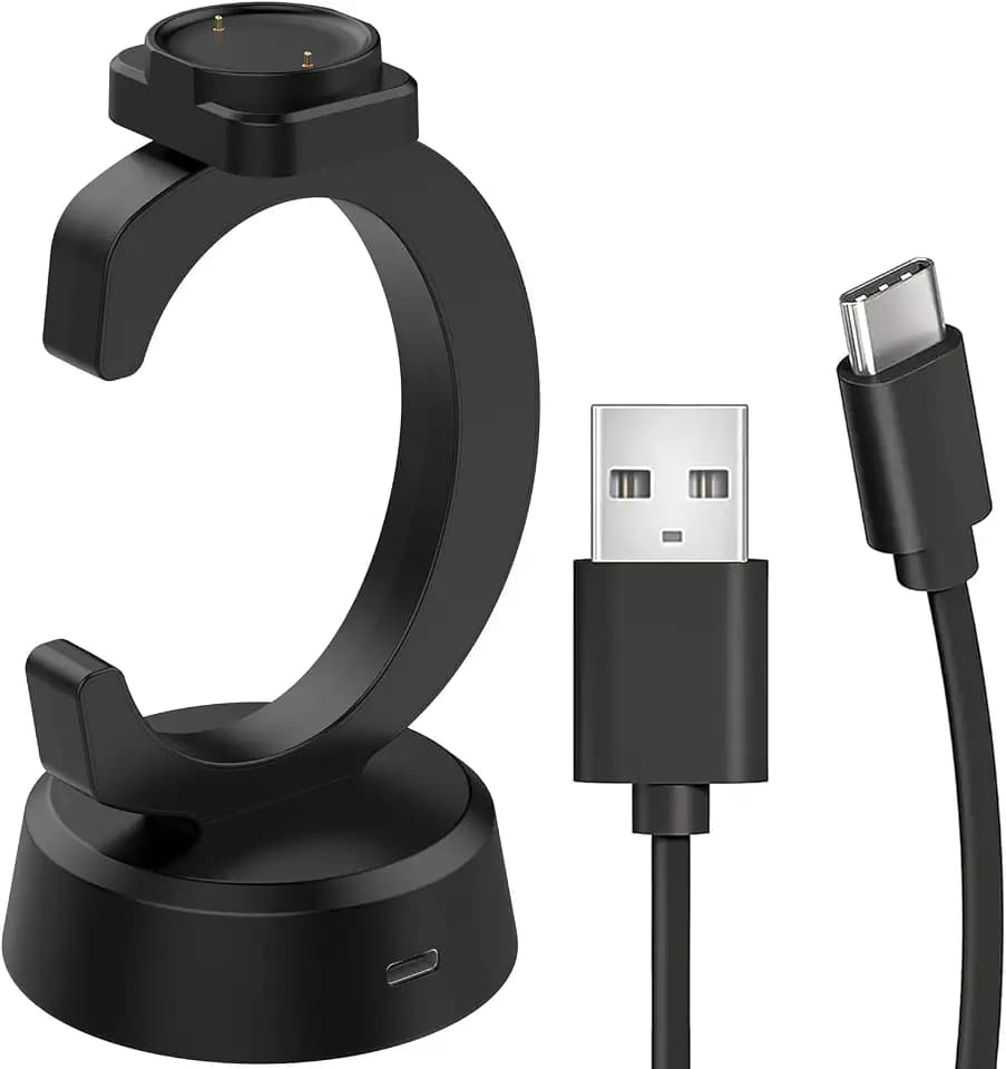 Charger Dock for Amazfit Bip 6/Active 2/Active 2 Square Smartwatch, Charger Replacement Upgraded Magnetic Watch Charging Stand with 3.3Ft USB-C Charging Cable