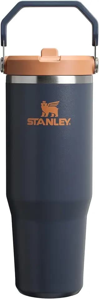 STANLEY IceFlow 2.0 Klapp-Strohhalm Becher mit Henkel 30 Unzen | Drehverschluss und aufklappbarer Strohhalm | Auslaufsichere Wasserflasche | Isolierter Edelstahl | BPA-frei | Dämmerungsblau