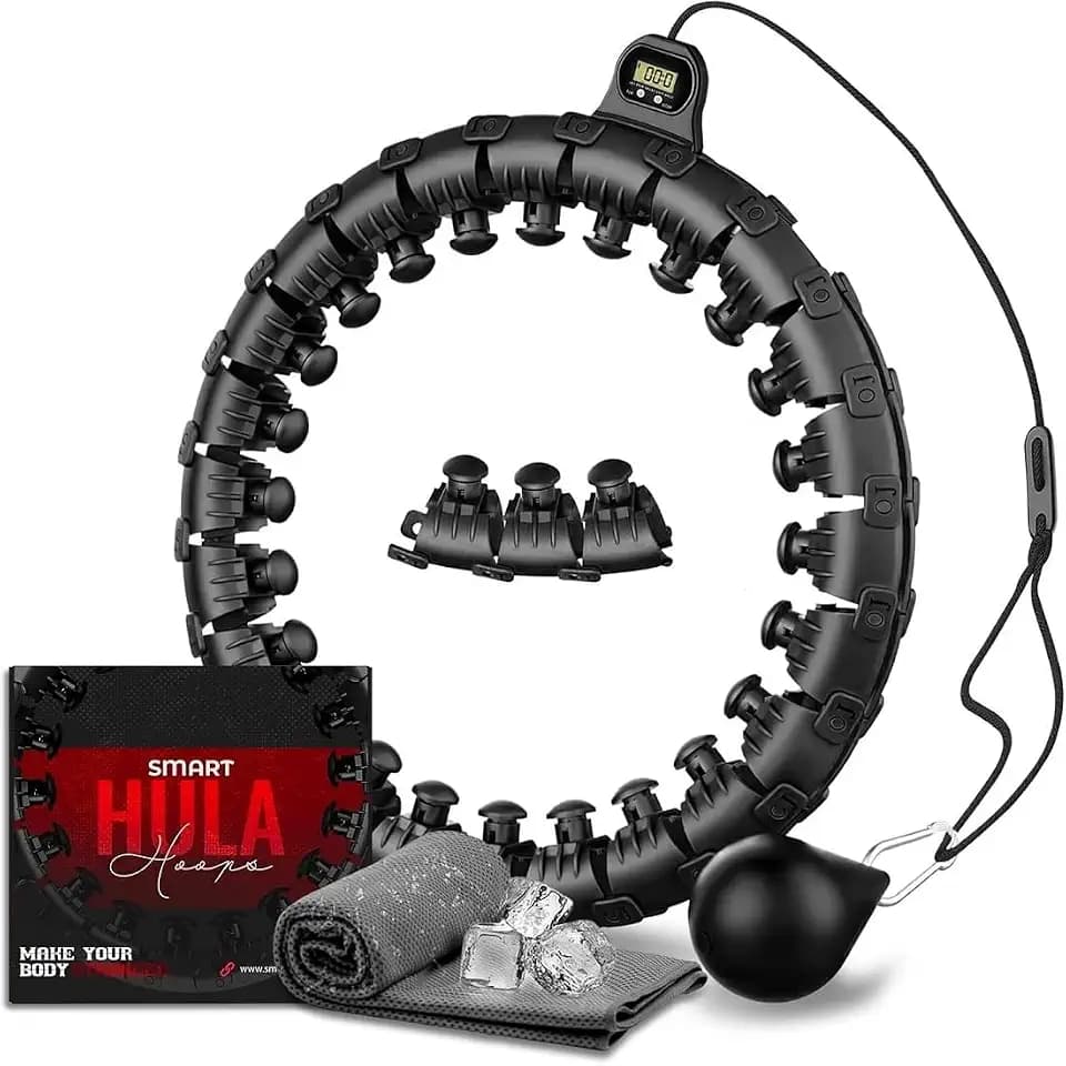 Active 100 Smart Hula Hoop, Gewichteter Hula Hoop, Verstellbarer Fitness-Übungs Hula-Hoop, 27 abnehmbare Knoten/Glieder