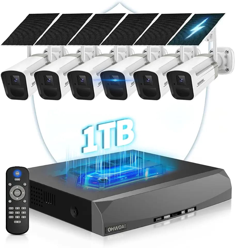 Wireless Outdoor Security Camera System, Solar Powered WiFi Cameras Systems