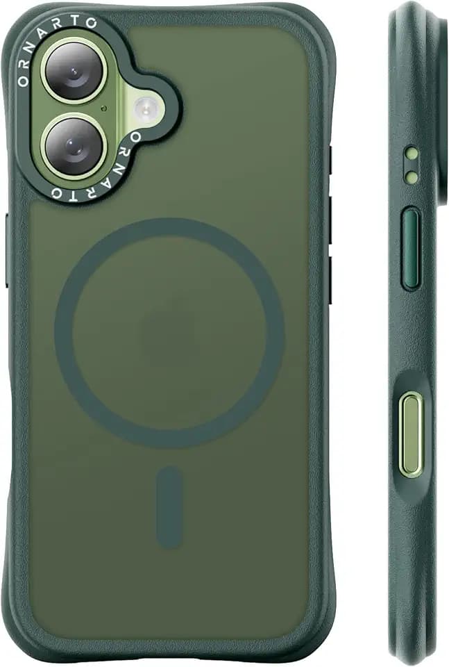 ORNARTO for iPhone 17 Case, for MagSafe, Matte Translucent, Olive Green