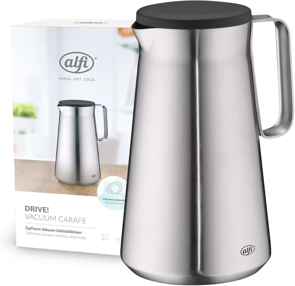 alfi DRIVE! Isolierkanne 1,00 l, 12 h heiß, stainless steel mat