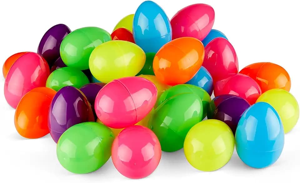 PREXTEX 72 Piece Plastic Large Easter Eggs - 3.5 Inch Empty Eggs Fillable with Candy, Toys or Presents - Vibrant Color Eggs for Easter Basket, Holiday Decoration for Boys and Girls