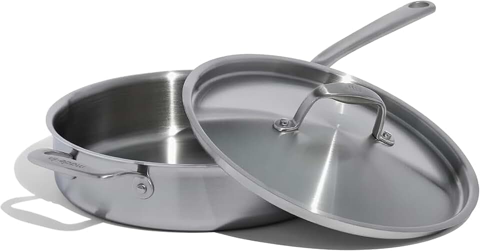 Made In Cookware - 3.5 Quart Stainless Steel Saute Pan - 5 Ply Stainless Clad - Professional Cookware - Induction Compatible - Crafted in Italy