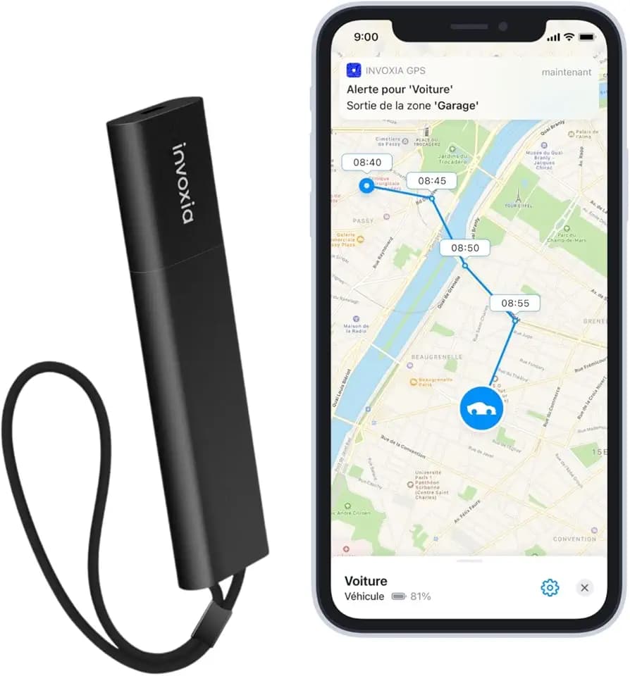 Invoxia GPS Tracker PRO - Real-Time Location - No Included Subscription - for Cars, Motorcycles, Bicycles, Children - Motion and Tilt Alerts - 4G LTE-M Network - Up to 3 Months of Battery Life