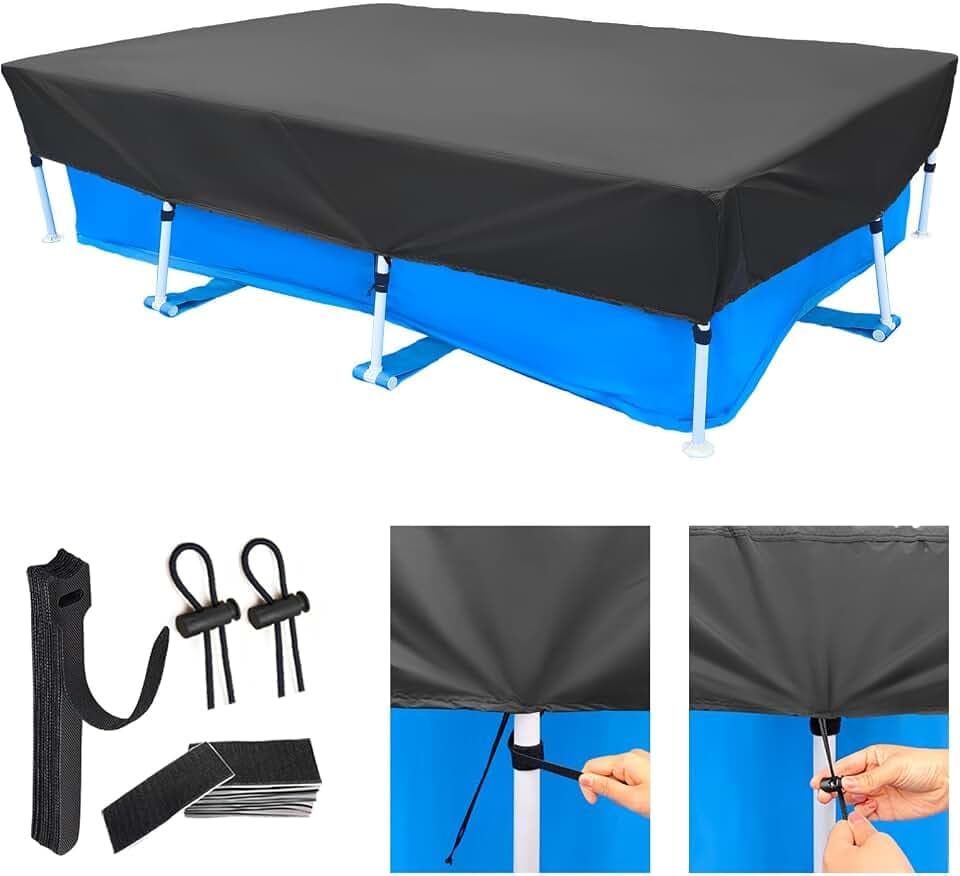 220 x 150 cm Poolabdeckung Rechteckige Schwimmbad Abdeckung für Pool