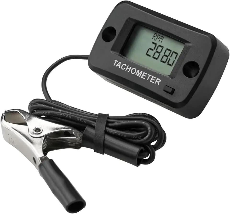 Jayron LCD Digital Benzin Induktiver Drehzahlmesser Wasserdicht für Motorrad Motocross Rasenmäher Schneefräse Generator Roller Kettensäge