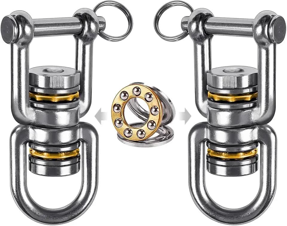 BeneLabel Heavy Duty Swing Swivel - Stainless Steel 360° Rotation Device for Web Tree Swing, Aerial Yoga, Hammock Chair - Smooth, Safe, and Durable - 770LB Capacity, 2 Pack