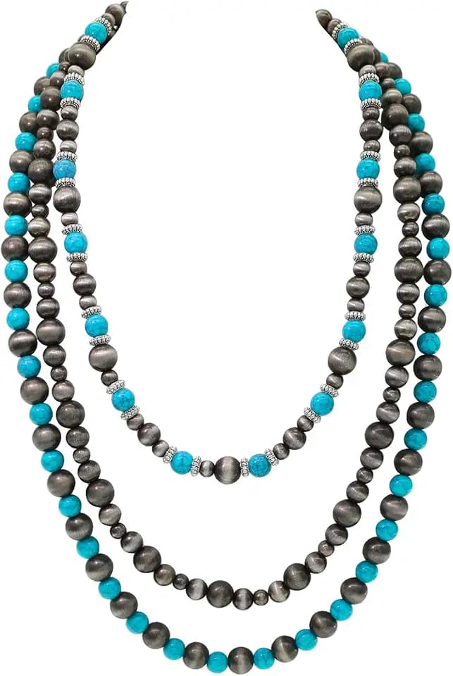 Multicolored Rhinestone natural bead necklace for women elevate your accessory game and exudes bohemian charm and unique beauty with colors and textures (BOHO Colorful)
