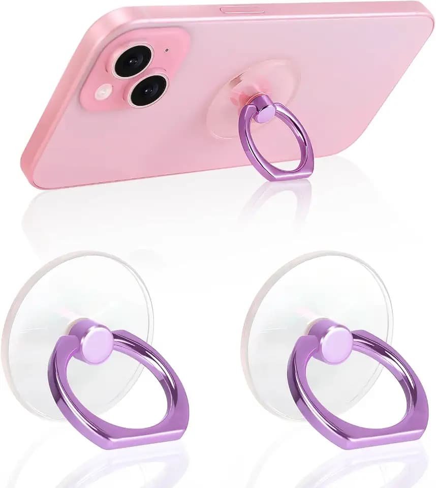 2 Pack Jsoerpay Clear Phone Ring Holder, Lavender