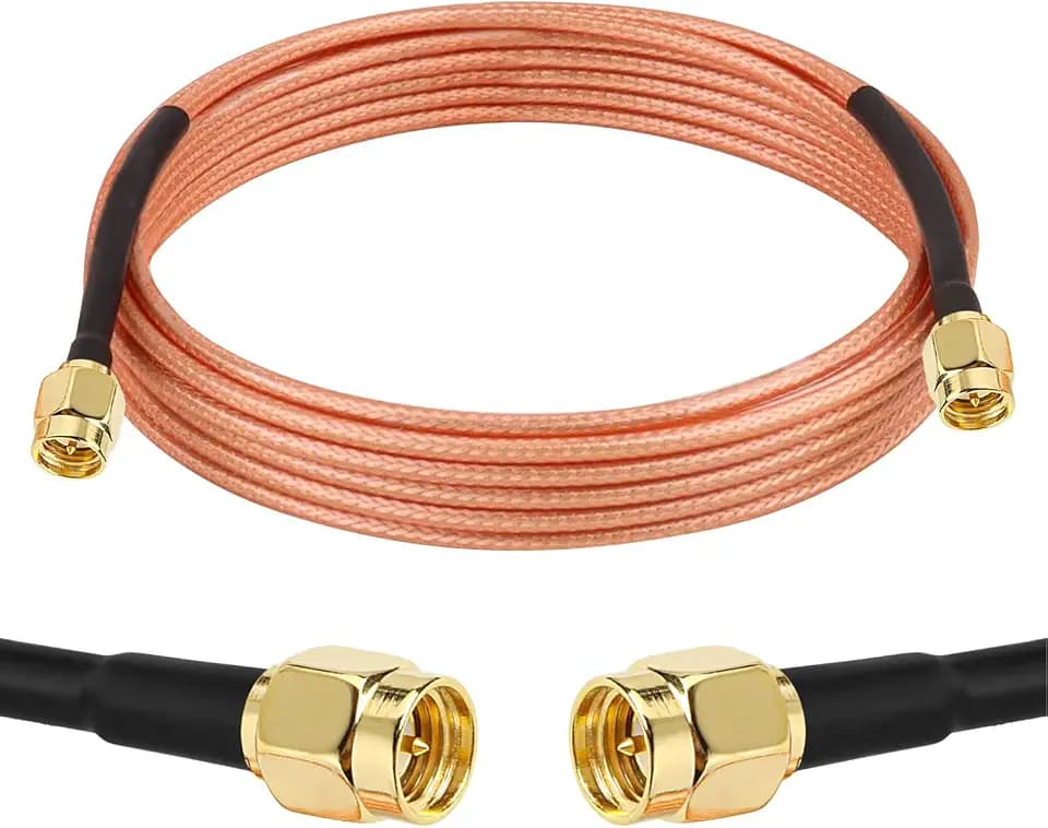 MOOKEERF SMA Male to SMA Male Cable - 10FT RG316 SMA Extension Cable 50 ohm for Router, Test Equipment, Signal Enhancer, Wireless Adapter,WiFi Antenna Applications