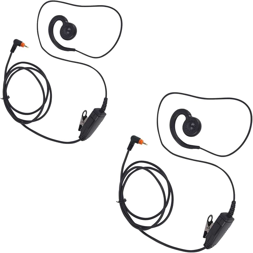 2pack C Swivel Earpiece Impact Headset with PTT Mic for Motorola Wave Radio DLR110 TLK100 TLK110 SL300 SL1600 SL2600 SL3500e SL4000 SL7000e SL7550 SL7550e SL7580 SL7580e SL7590 SL8550 SL1K SL1M