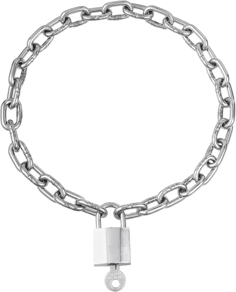 Heavy Chunky Stainless Steel Lock Necklace punk gothic Padlock Choker Chain for Men Jewelry
