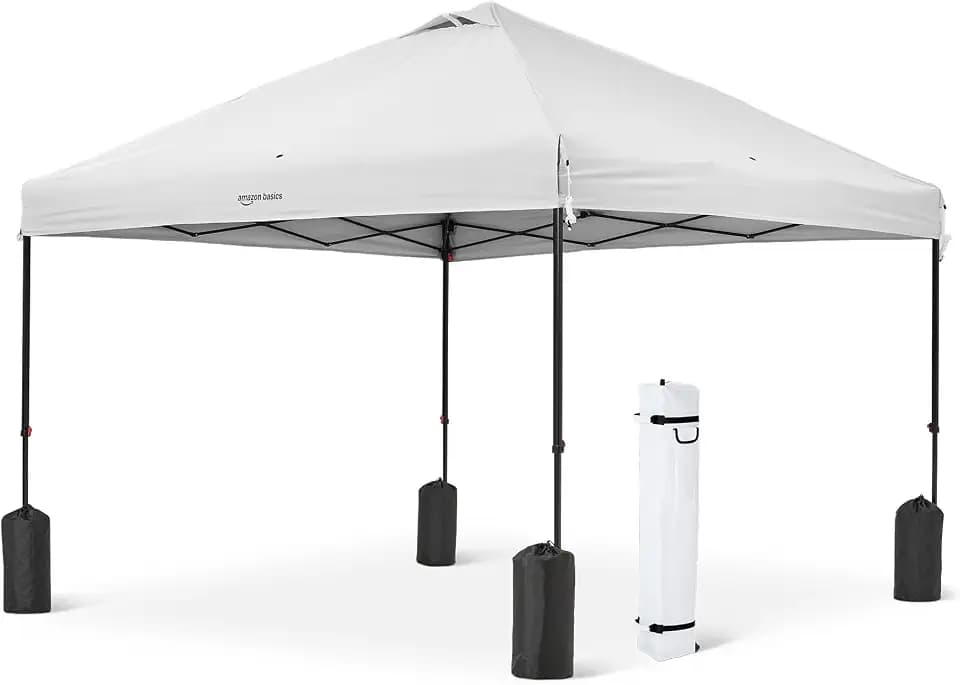 Amazon Basics, Gazebo with Cover & Sandbag, 10ft x 10ft, White