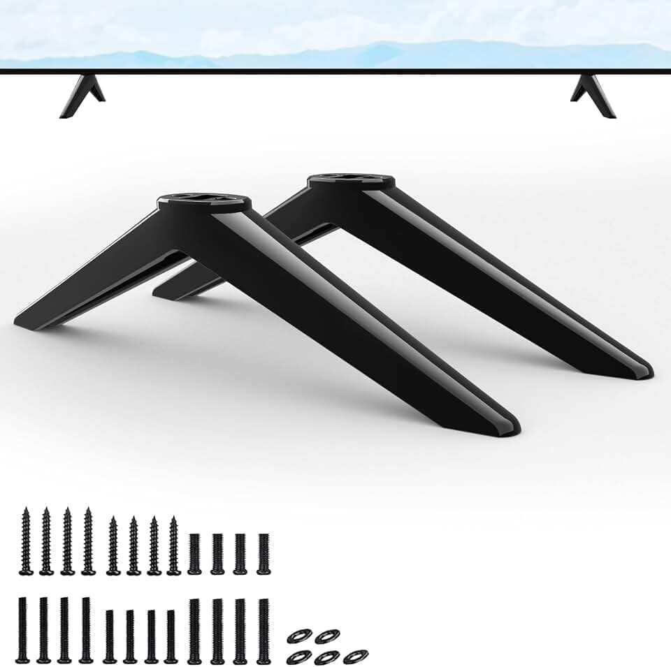 TV Base Stand for Sanyo TV Legs, for Sanyo TV Base Stand FW50D36F FW40D36F B FW40D48F 40MV336XF7 40PFL4901/F7 FW50D25F 50MV336X-F7 50PFL5601F7 FW55R70F 55MV379R/F7 with Screws, Black