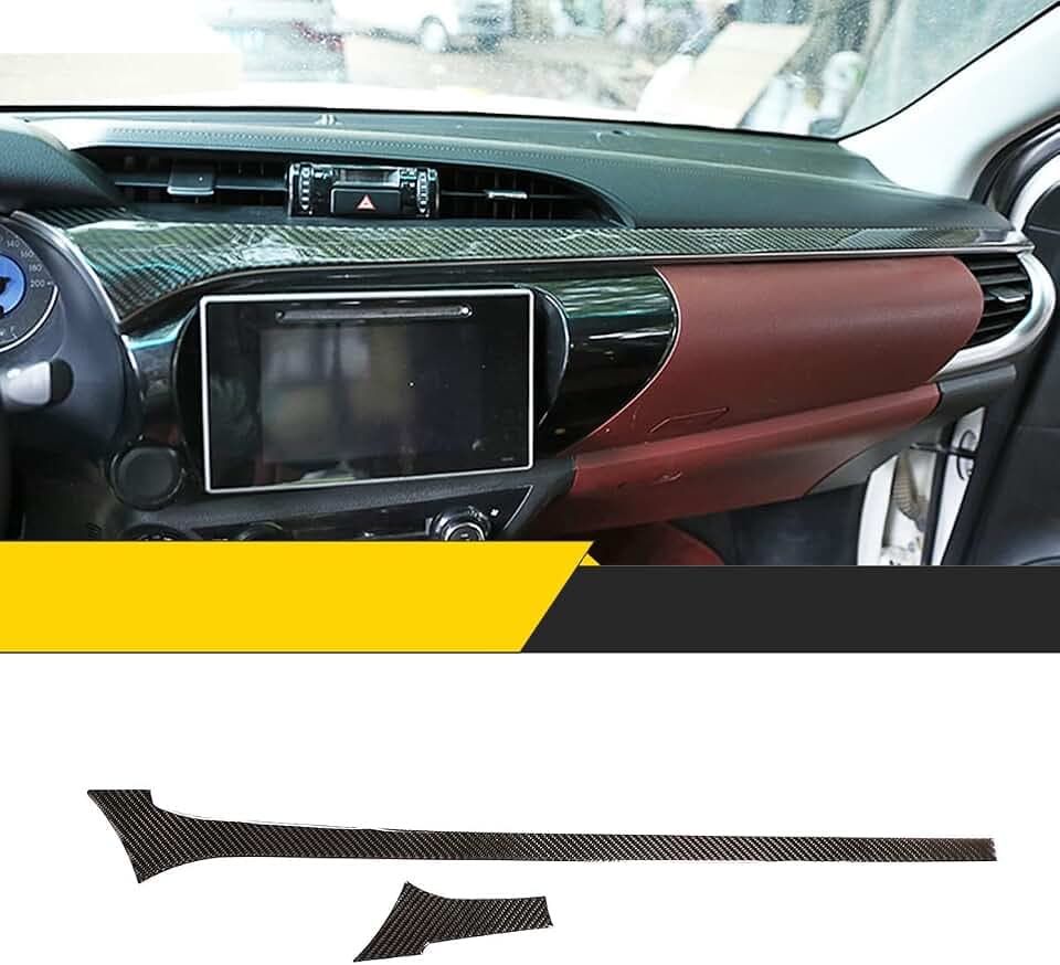 Soft Carbon Fiber for Toyota Hilux Central Dashboard Panel Trim Sticker