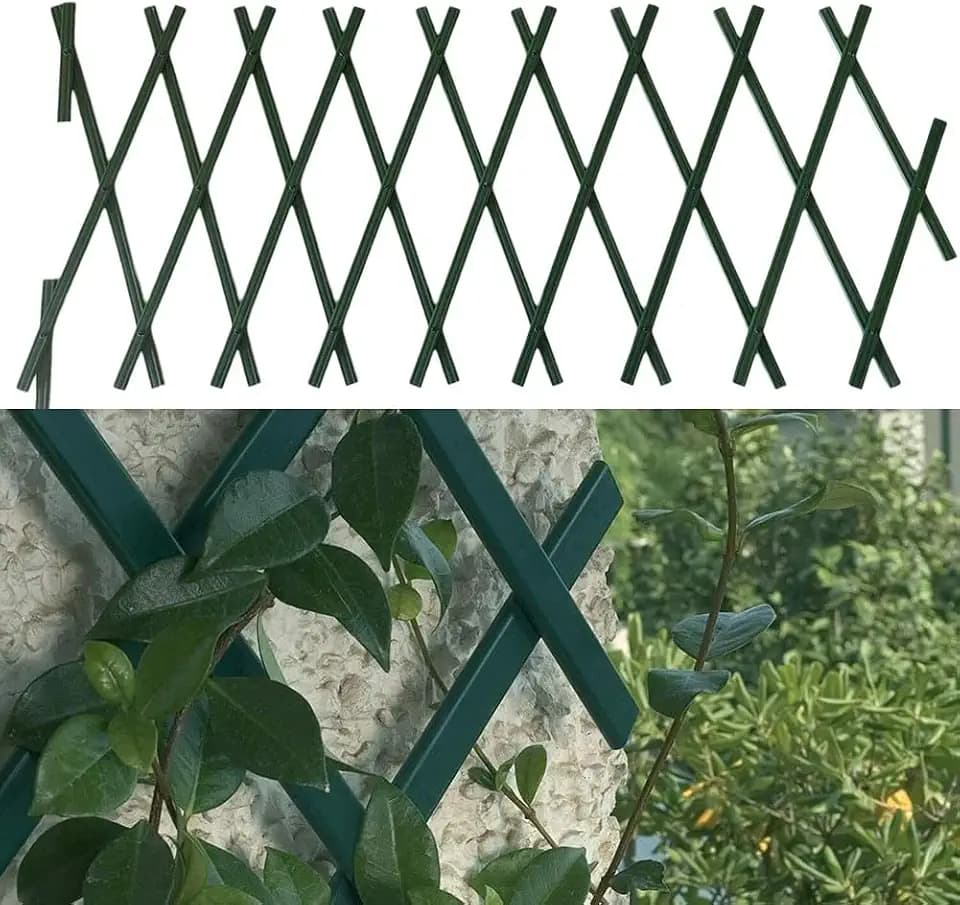 Erweiterbares Rankgitter für den Garten, vielseitiges Rankgitter aus PVC-Kunststoff, für Kletterpflanzen, Dekoration, Pflanzen-Trennwand, 1,8 m x 30 cm (2 Stück)