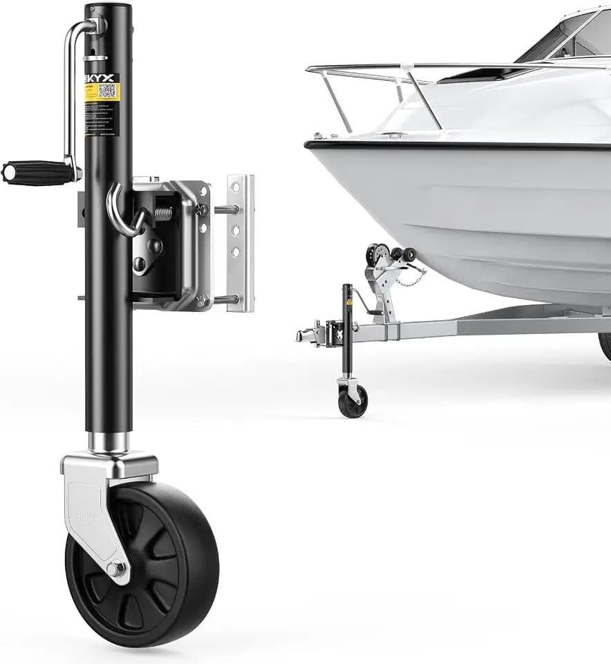 KYX Boat Trailer Jack, 1500 lbs Swivel Bolt-on Trailer Jack with 8" Wheel