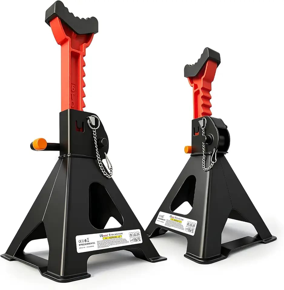 Heavy Duty Car Jack Stands 6 Ton with 2 Crossbars&Double Locking