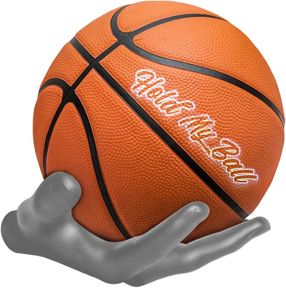 Wall-Mounted Ball Holder – Premium Resin – Basketball, Soccer, Football Display – Secure Ball Hanger, Sports Room Decor, Basketball Wall Mount for Man Caves, Memorabilia