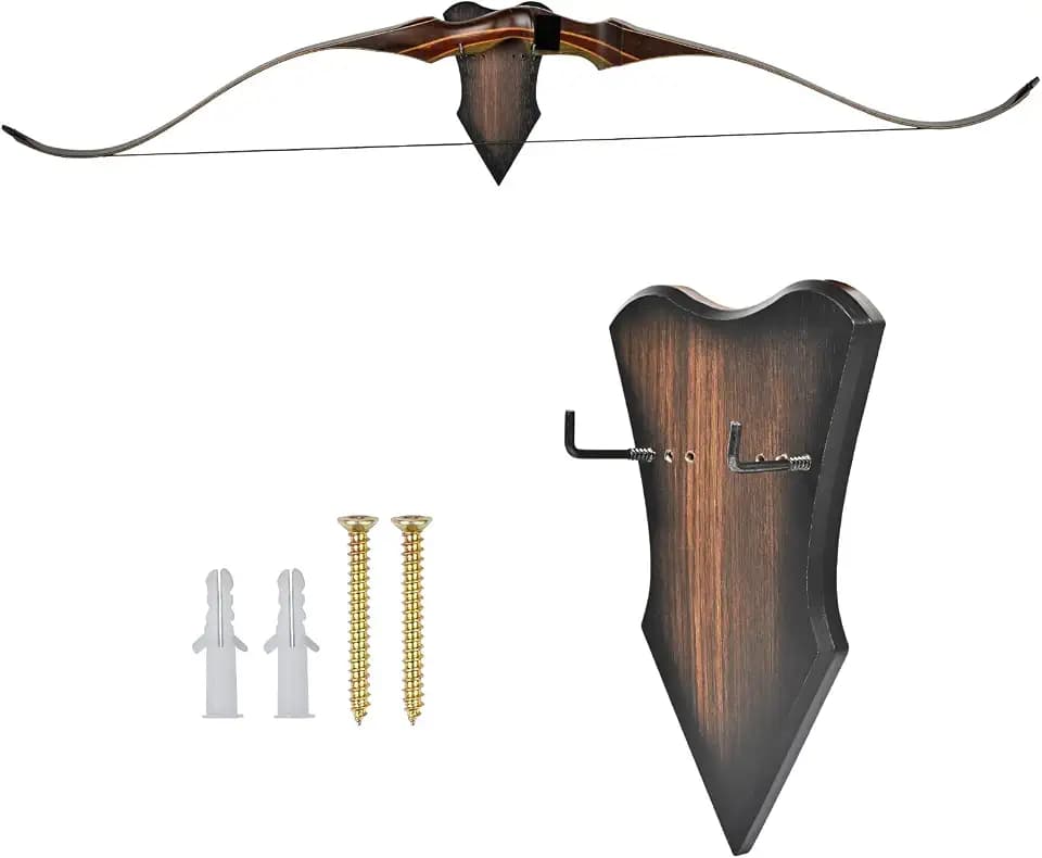 SPG Archery Bow Wall Mount - Horizontal Bow Display Stand Adjustable Bow Hanger for Compound Recurve Bow Longbow Space-Saving Holds Up to 13lbs