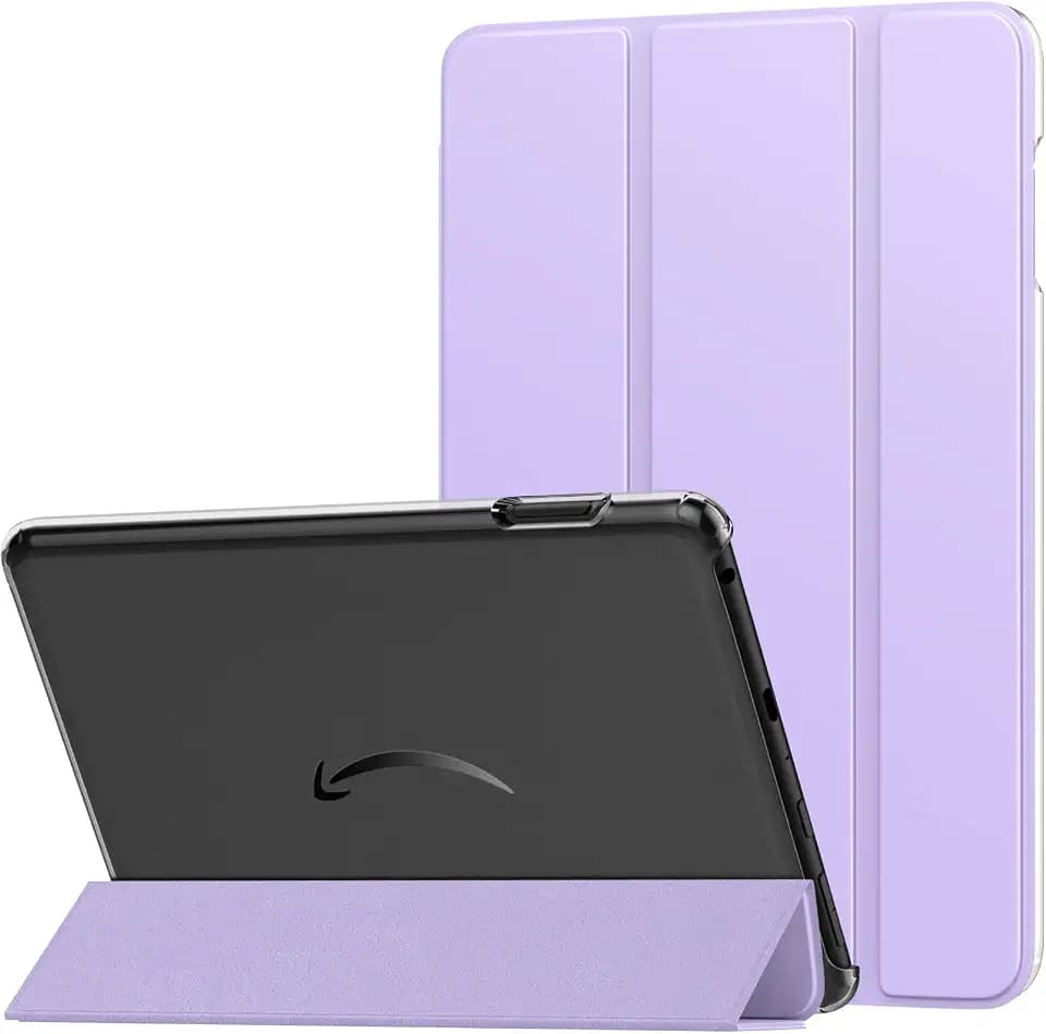 MoKo Trifold Stand Case Fits 8" Kindle Fire HD 8 & 8 Plus, Taro Purple