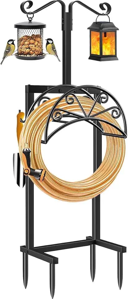 TomCare Garden Hose Holder, Heavy Duty Stand for 160FT Hose with 4 Spikes