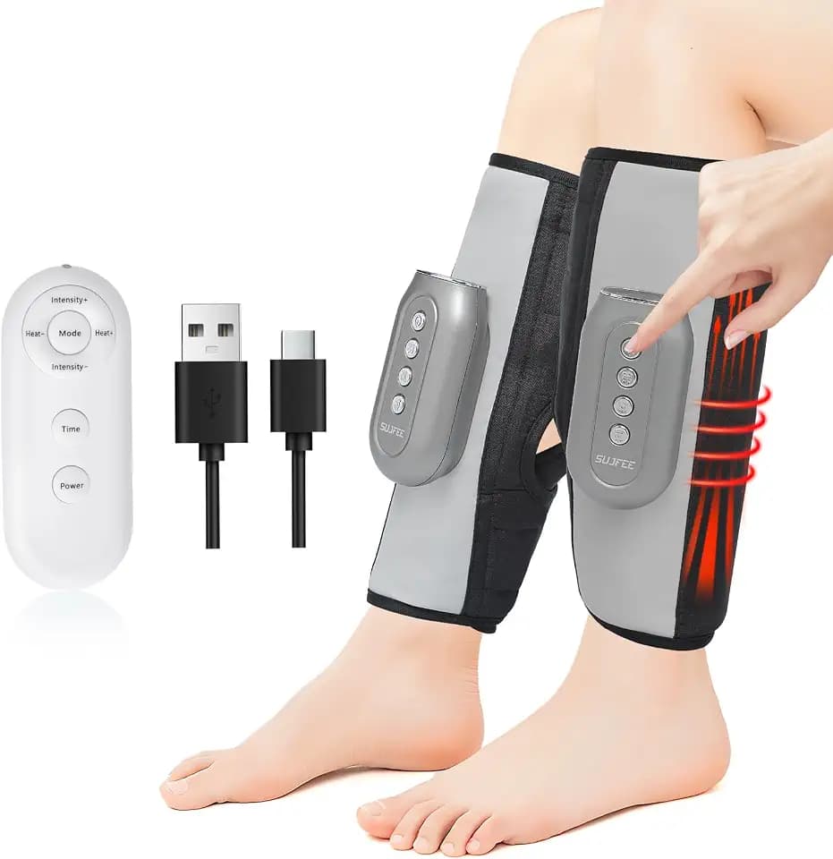 Beinmassagegerät,Wadenmassagegerät mit 3 Modi 5 Intensitäten 3 Heizen,USB-C Ladedesign, um die Wade zu Entspannen,Geschenk für Eltern, Angehörige und Freunde（Ein Paar）