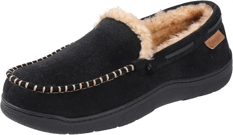 Zigzagger Herren Microsuede Mokassin Hausschuhe Memory Foam Hausschuhe