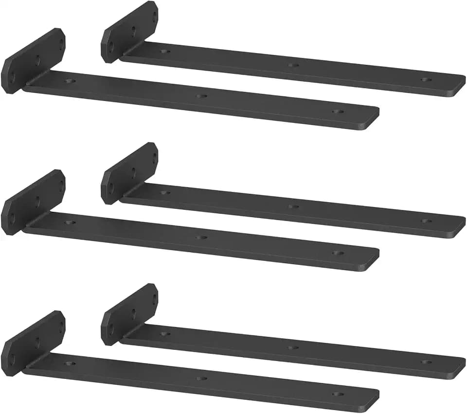 6 Stücke Regalhalterung Regalträger 20 cm, Schwerlast L Regalwinkel