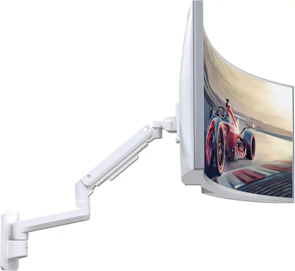Heavy-Duty Monitor Wall Mount for 17-49" Ultrawide Screens, White