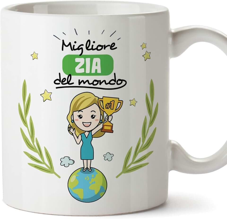 Mugffins Zia Tazza/Mug - Migliore Zia del Mondo - Idea Regalo Originale di Compleanno - Tazza Migliore Zia in Ceramica. 350 ml