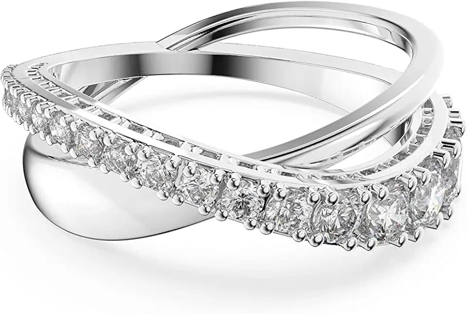 Swarovski Hyperbola Kollektion Ring, Weiß, Rhodiniert