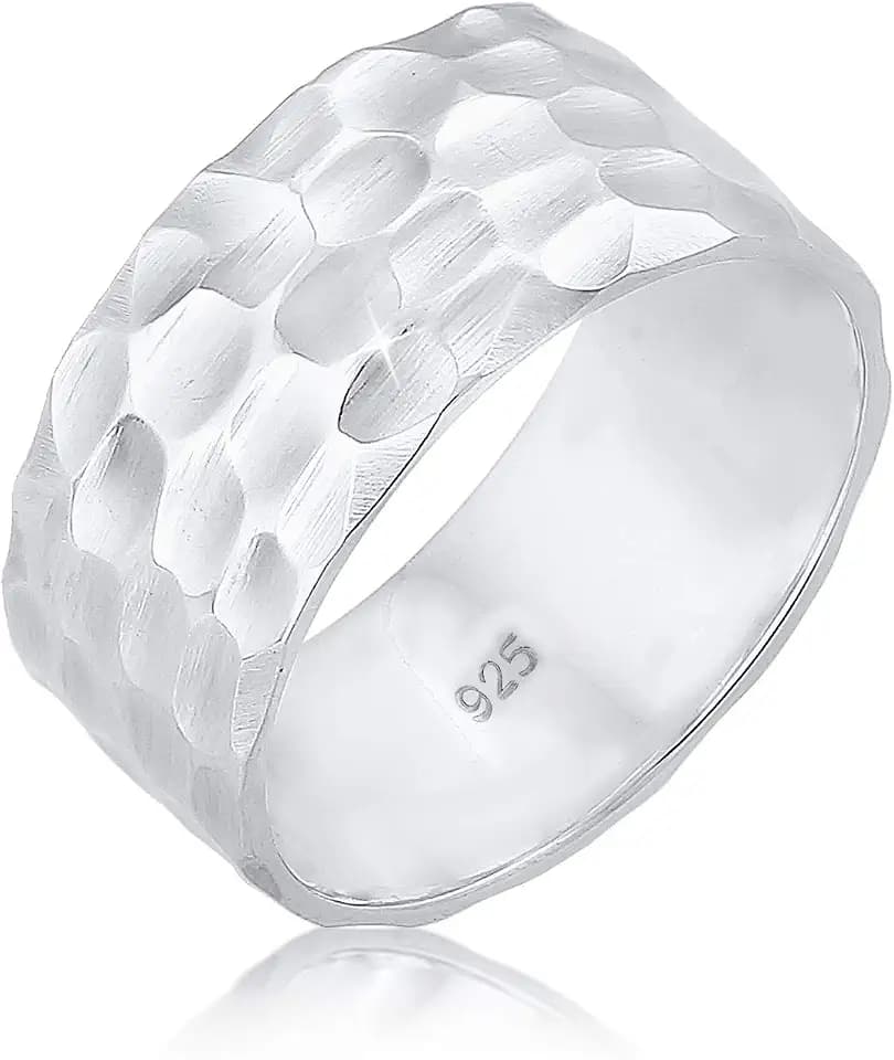 Elli Ring Damen Band Basic Gehämmert 925 Silber