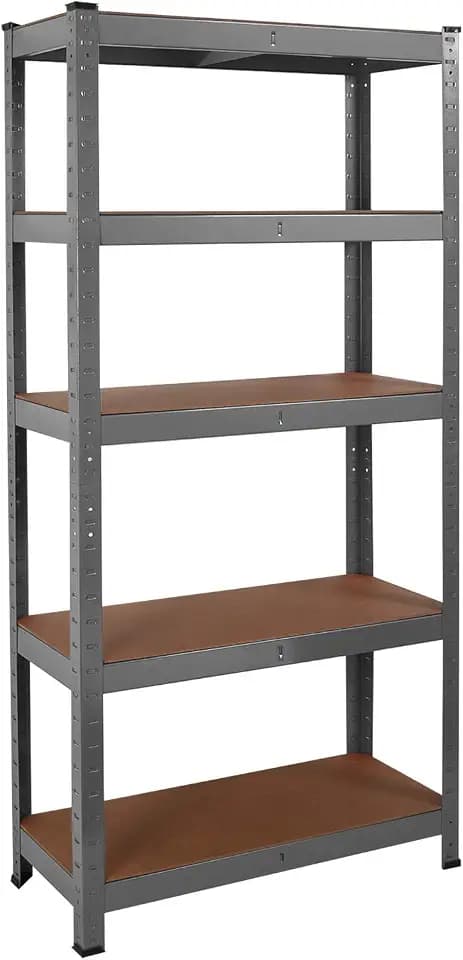 Direct Online Houseware Robuste Garagenaufbewahrung mit 5 Regalböden, Stahlkonstruktion, grau, 70 cm x 30 cm x 150 cm