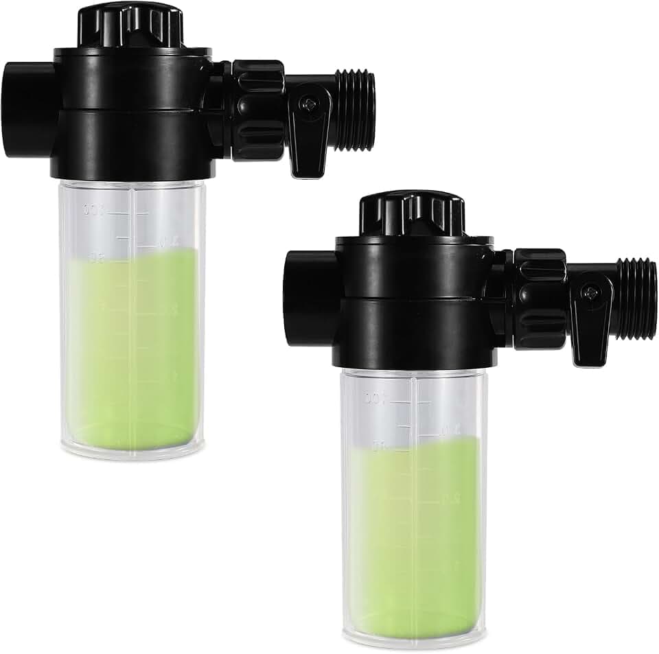 2pcs 4oz Fertilizer Injector Bottle with Valve and Hose End Sprayer Adapter