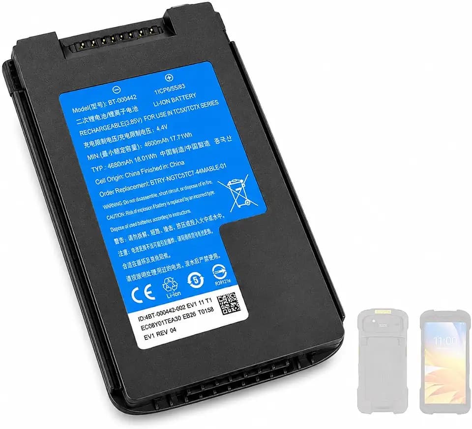 Barcode Scanning Collector Battery for Zebra TC53 TC58 TC73 TC78 BT-000442 BTRY-NGTC5TC7-44MA-01 BT-000442-00 4680mAh