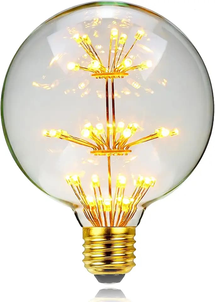 LED Glühbirne Vintage RGB Feuerwerk Glühbirne Deko Warmes Licht E27 220/240V Glas E27 (G95)