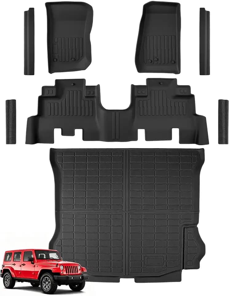 Floor Mats Cargo Liner Trunk Mat for Jeep Wrangler JK 2007-2018