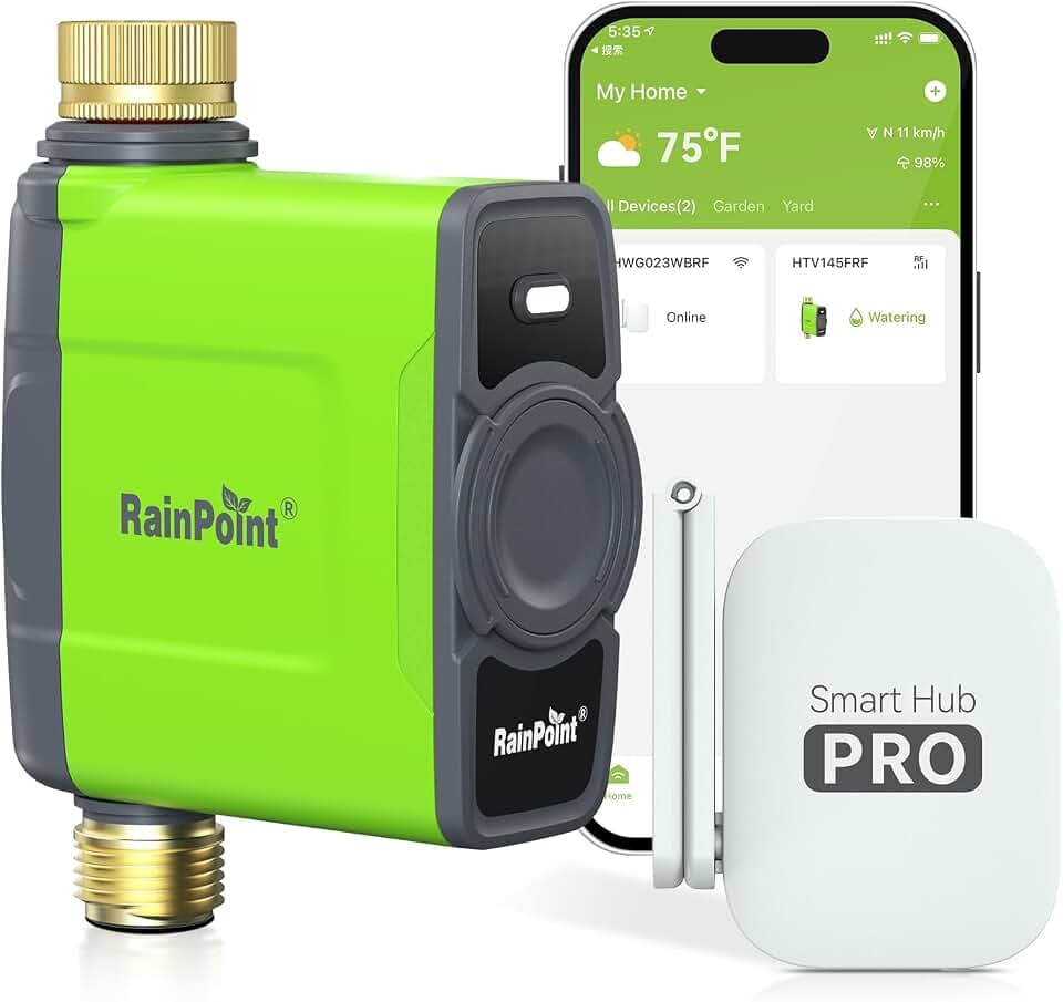 RAINPOINT WiFi Water Timer for Garden Hose, 2027 New Version WiFi Sprinkler Controller, Smart Hose Timer Valve, Automatic Drip Irrigation System/Rain Delay for Garden