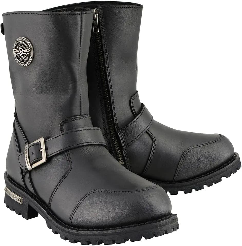 Milwaukee Leather Men’s Classic Leather Engineer Motorcycle Biker Boots