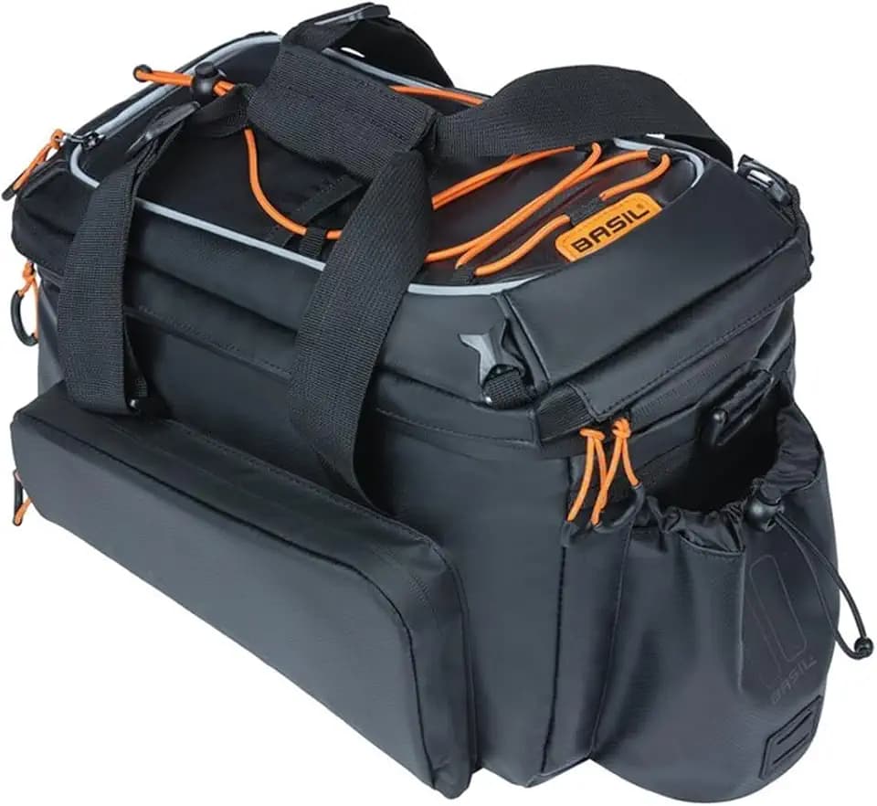 Basil Miles XL Pro Gepäckträgertasche - MIK inkl. - 9-36L - Schwarz Orange