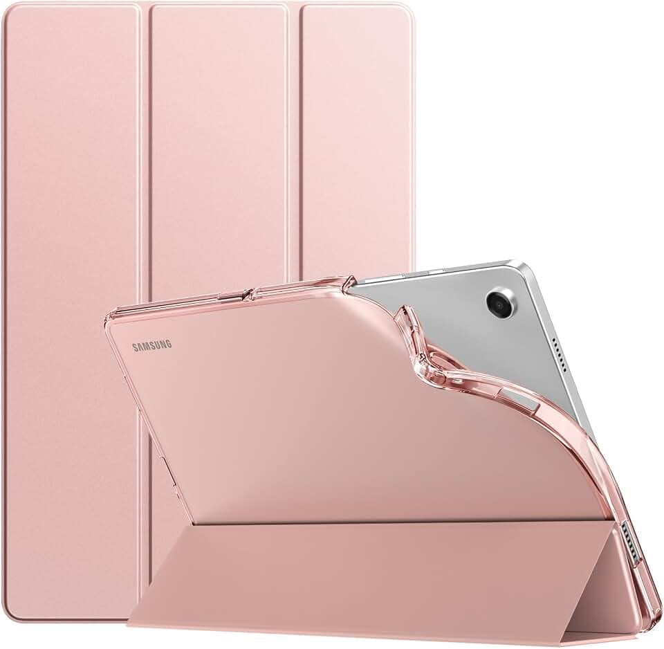 TiMOVO Hülle für Samsung Galaxy Tab A9+/A9 Plus 11 Zoll, Rosagold | Schlanke, Weiche, Durchsichtige, Mattierte TPU-Schutzhülle, Auto Aufwachen/Schlafen