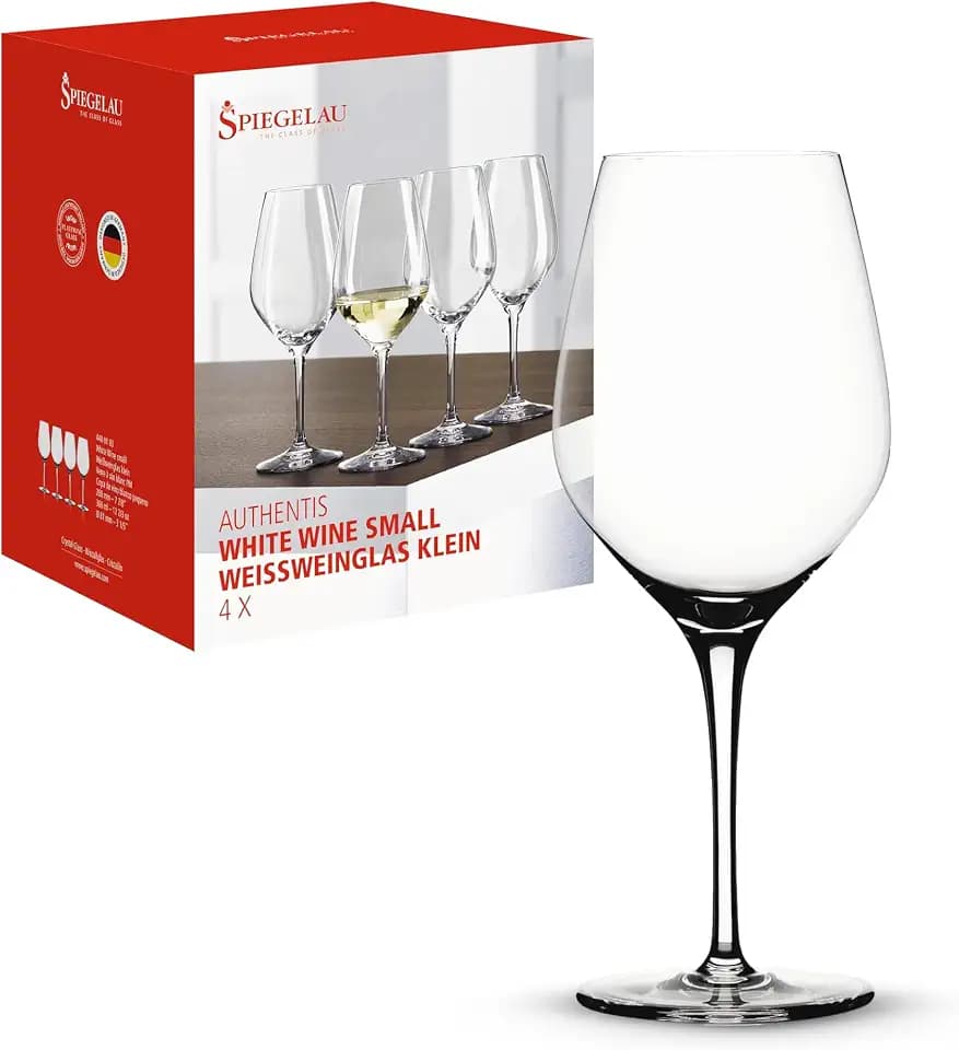 Spiegelau Weißweingläser 360 ml, 4 Stück, Authentis, 4400183, Weingläser aus Kristallglas, Weißwein Gläser spülmaschinenfest